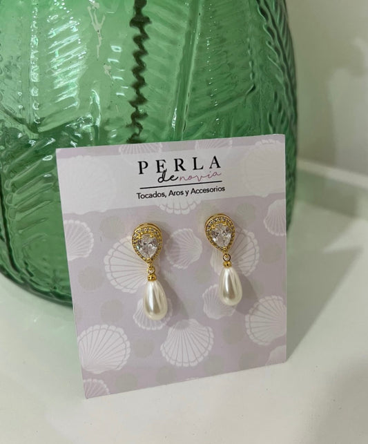 [PREVENTA] Aros dorados con perla 1